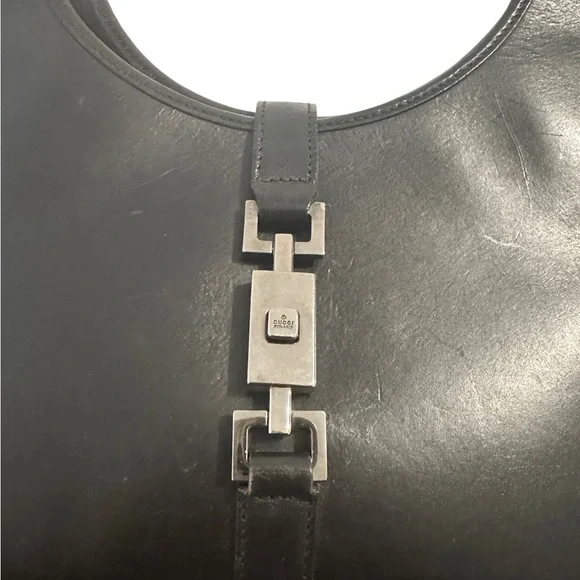 Gucci Black Leather Shoulder Bag with Silver Hardware - Picture 9 of 11